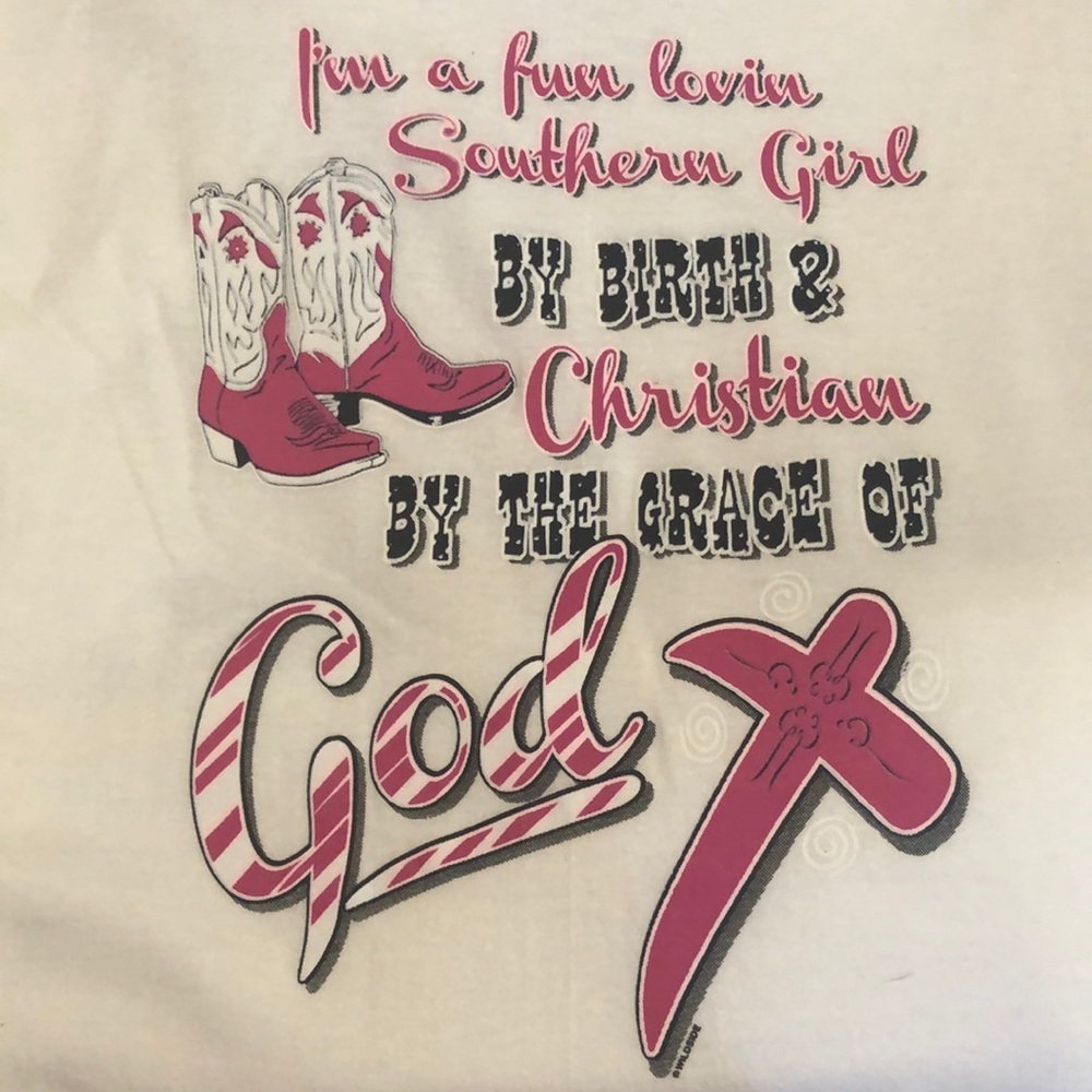 New white Christian T-shirt